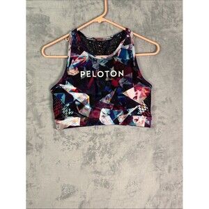Wear It To Heart Purple Patterned Racerback Peloton Sports Bra Size Large